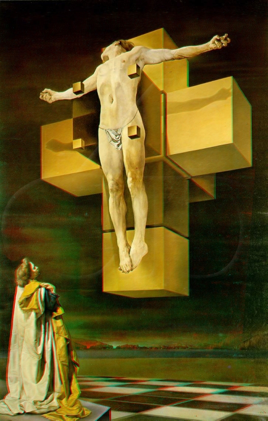 Dali's Crucifixion (Corpus Hypercubus) brought into the 3rd dimension by Rev Arthur Slade